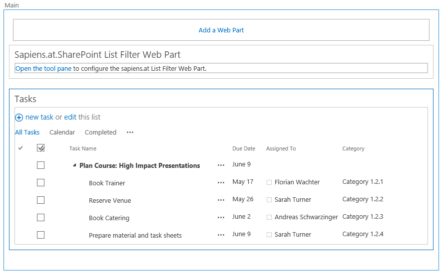 Add List Filter Web Part