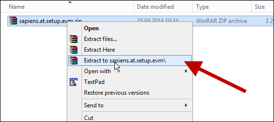 Extract the SharePoint Event Management Setup