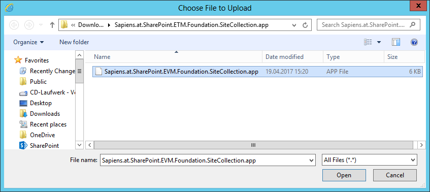 Upload app