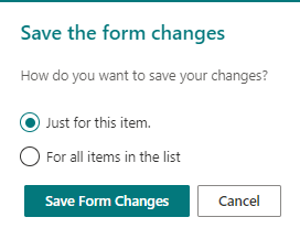 save the form changes