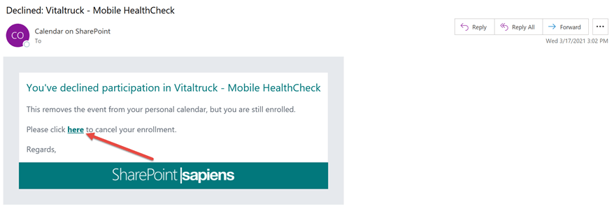 Decline from Outlook