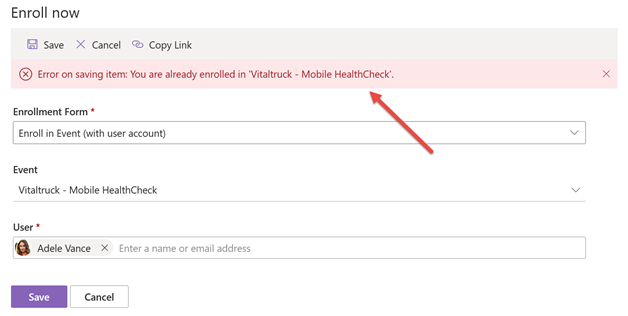 Enrollment Error