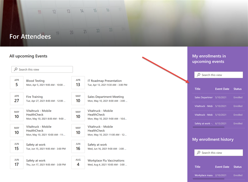 View your enrollments