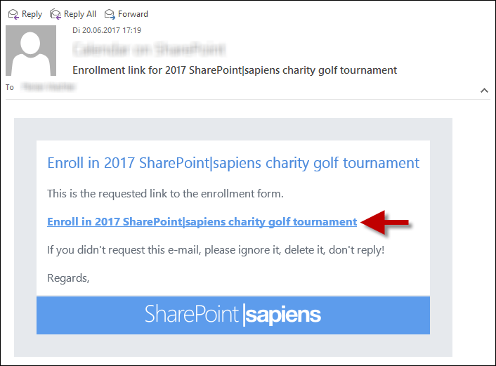 Enrollment Link Email