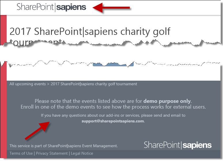 Logo and Support info