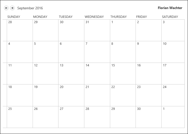 Empty SharePoint calendar