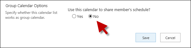 Group Calendar options
